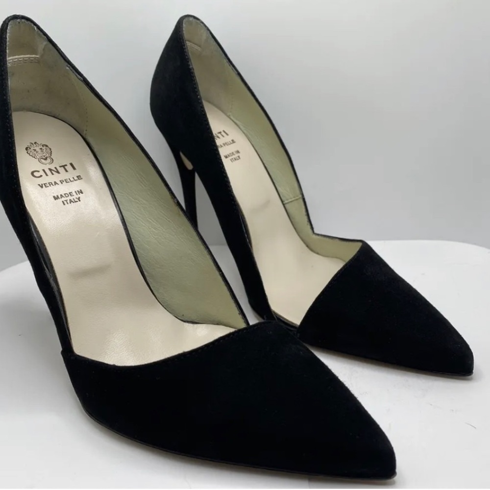 Vera Pelle Cinti Women’s Shoes Pumps 4” Heels Italy Sz 40 EU / 9 US Suede